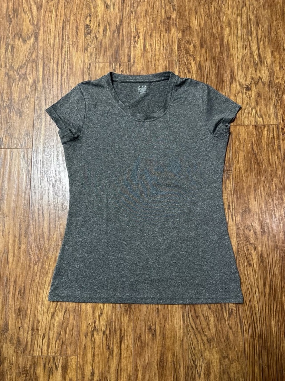 C9 Champion Athletic T-Shirt Scoop Neck Heathered Charcoal Grey Size Small